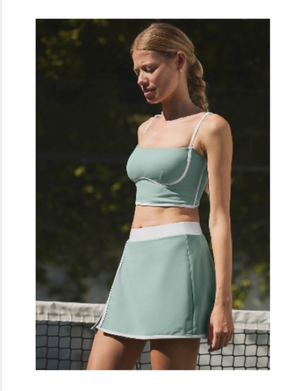 Airbrush Streamlined Bra Tank - Botanical Green/Ivory